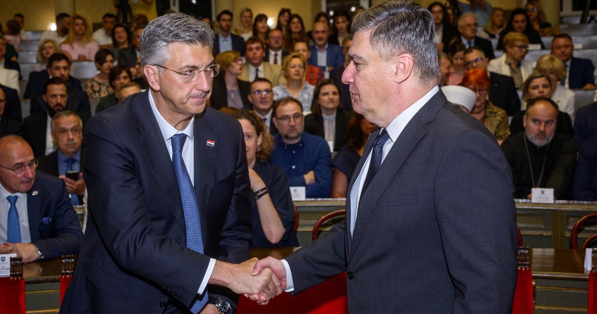 FOTO Na obilježavanju Dana Grada Zagreba susreli se Milanović i Plenković