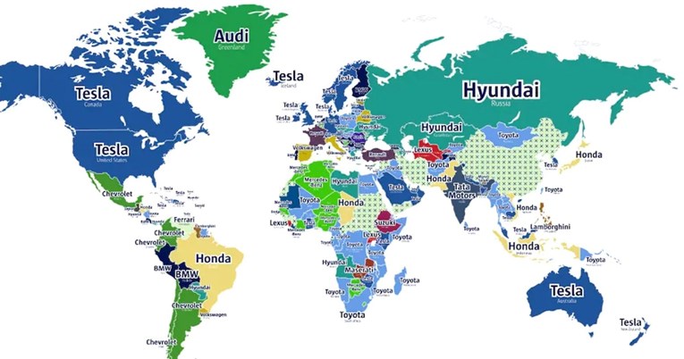 Pogledajte kartu najpopularnijih automarki po državama, evo gdje je Hrvatska