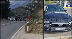 FOTO Dva Audija iz Plenkovićeve kolone sudarila se jučer na ulazu u Makarsku