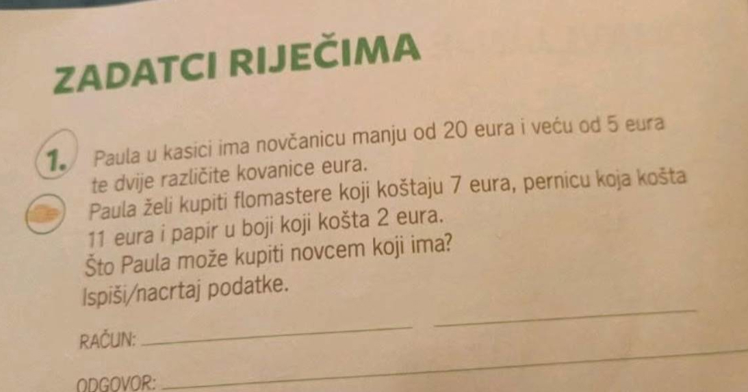 Možete li riješiti zadatak za prvi razred osnovne škole? Mnogi Hrvati su zbunjeni