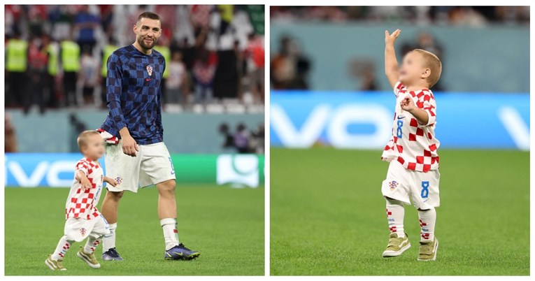 Sin Matea i Izabel Kovačić nakon utakmice došao na teren i pozdravljao navijače