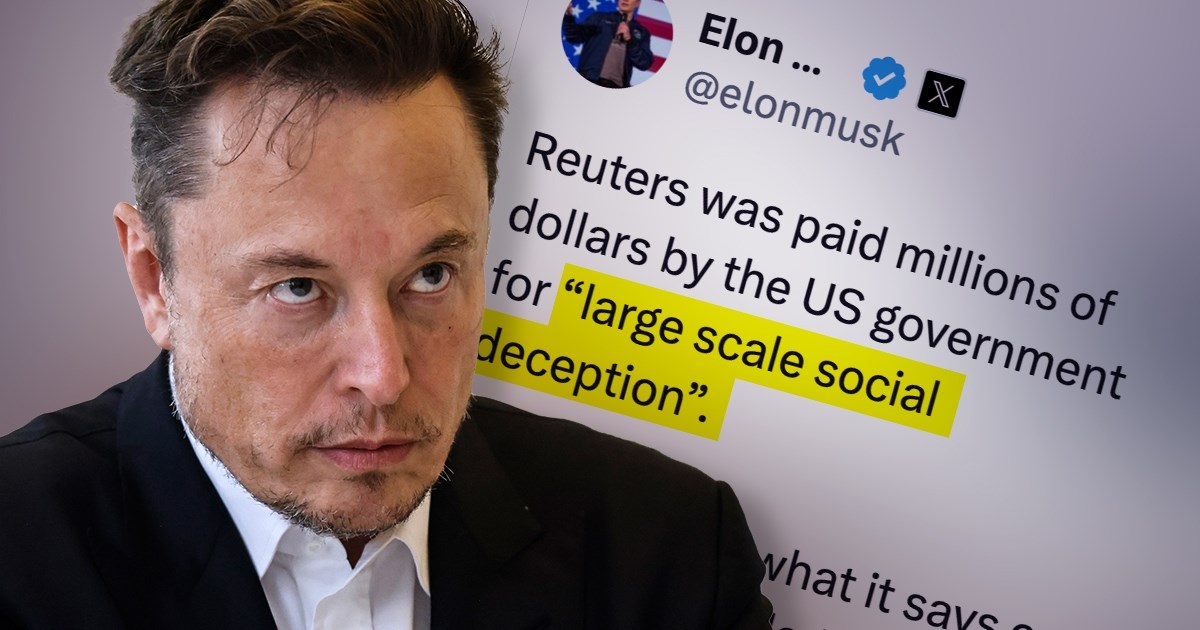 Musk: Reuters je dobio milijune od Pentagona za "društvenu obmanu velikih razmjera"