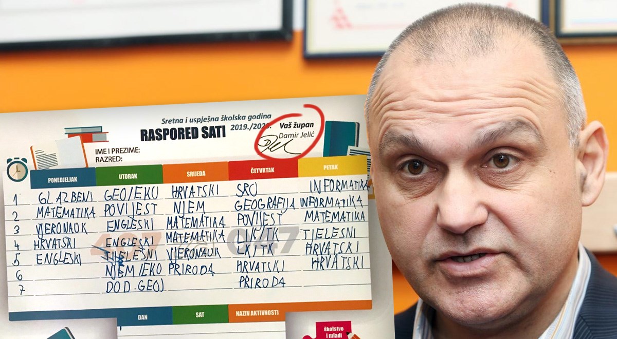 Propaganda u školama: HDZ-ov župan djeci dijeli rasporede sa svojim potpisom