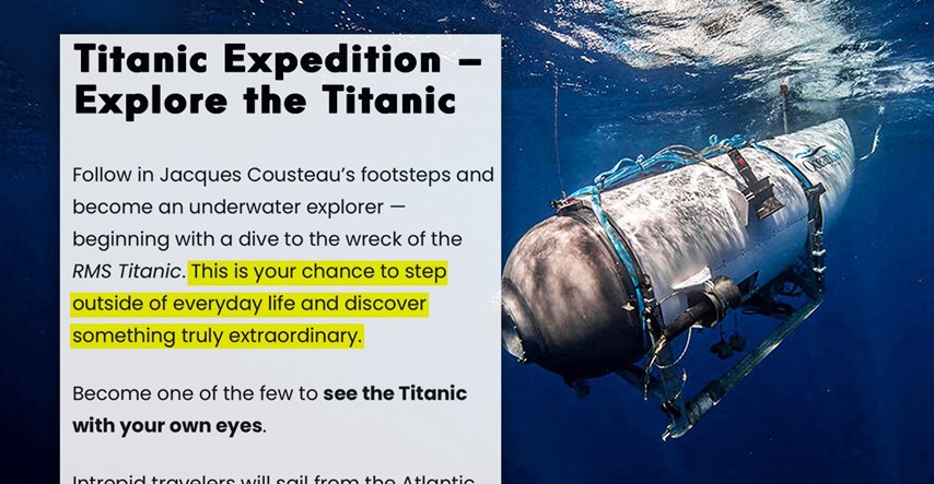 OceanGate i dalje reklamira "izlete" do Titanica