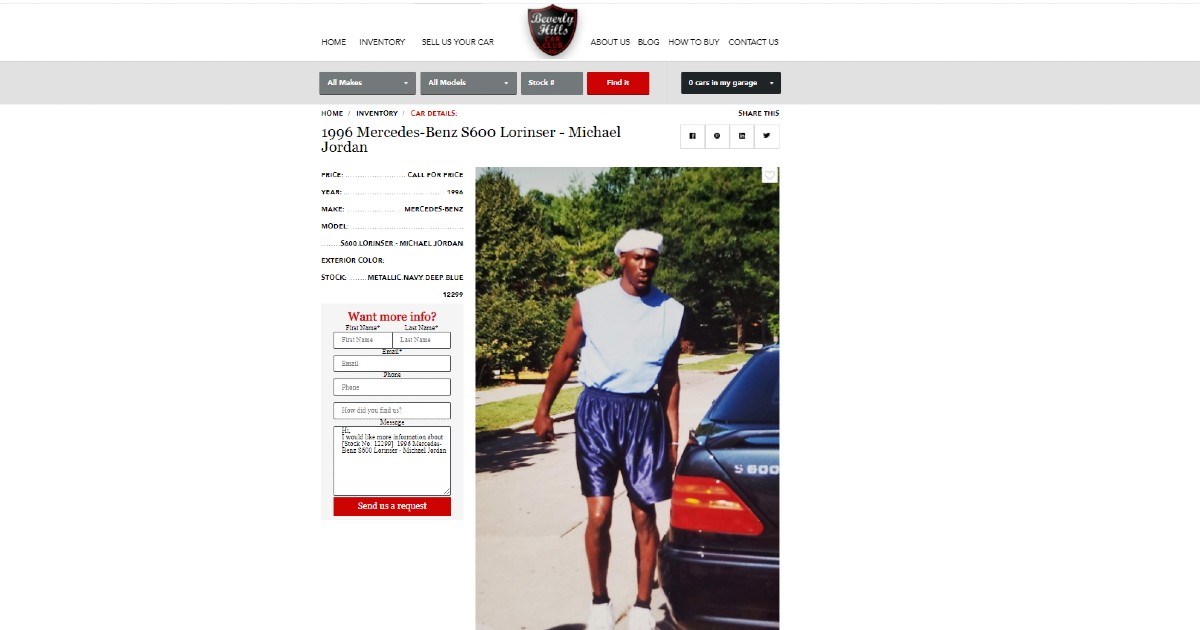 Prodaje se Mercedes čiji je vlasnik bio Michael Jordan, cijena je zanimljiva
