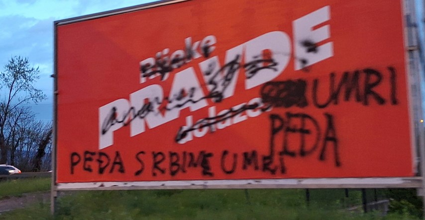 U Zagrebu išaran SDP-ov plakat. "Peđa Srbine umri"