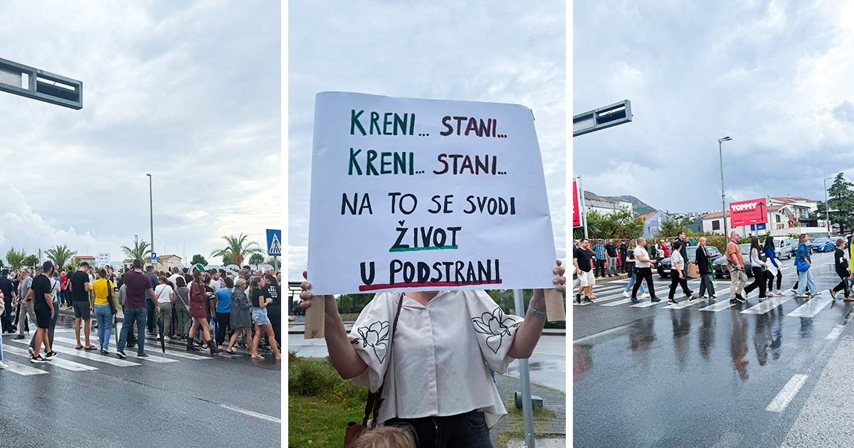 Oko 200 ljudi zaustavilo promet u Podstrani. "Za par kilometara čekamo i po dva sata"