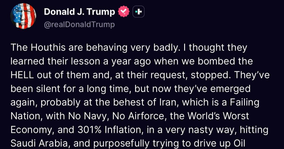 Trump: Mislio sam da su hutisti naučili lekciju