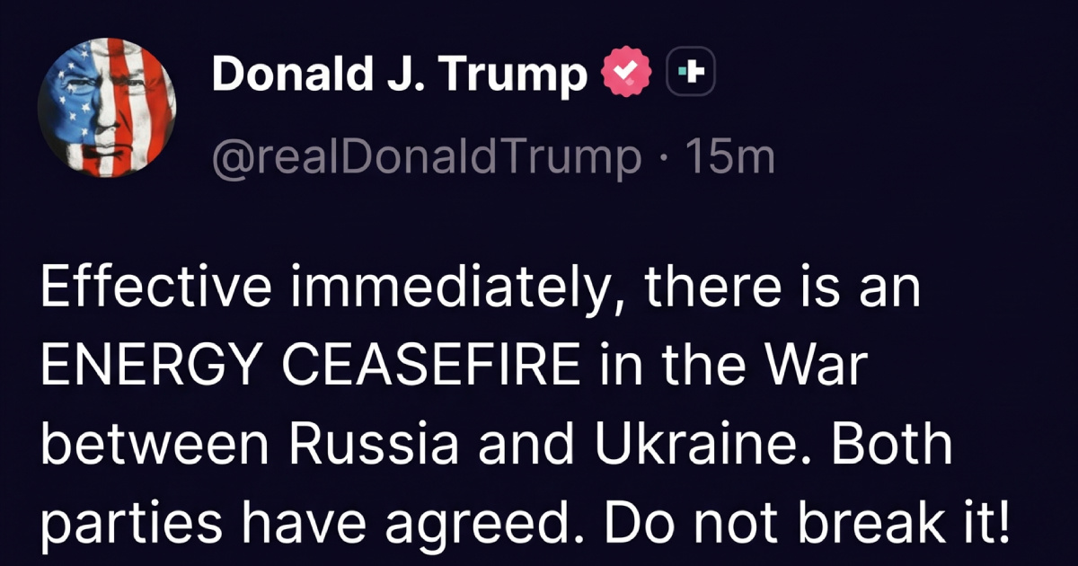 Trump: Na snazi je ENERGETSKO PRIMIRJE Rusije i Ukrajine. Zelenski: Prvi glas