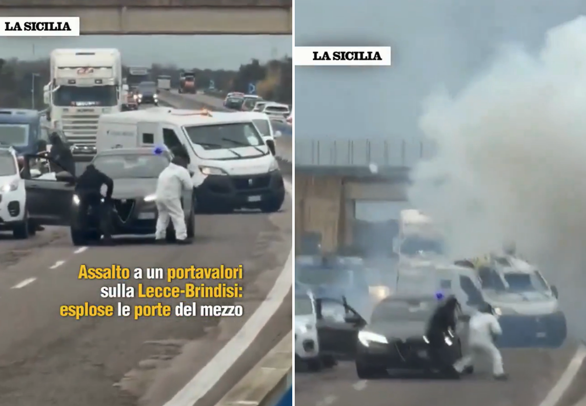 VIDEO Filmski napad u Italiji: Pljačkaši digli u zrak vozila za prijevoz novca