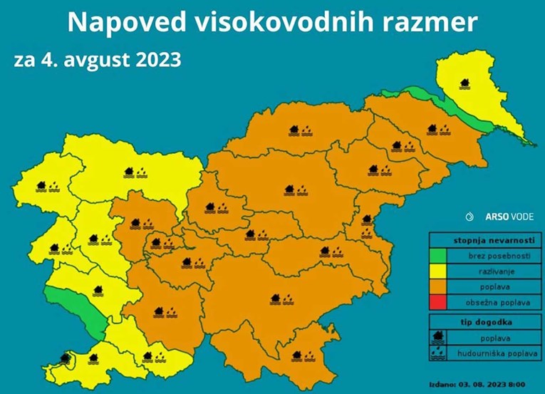 U Sloveniji i vojska u stanju pripravnosti zbog mogućeg nevremena