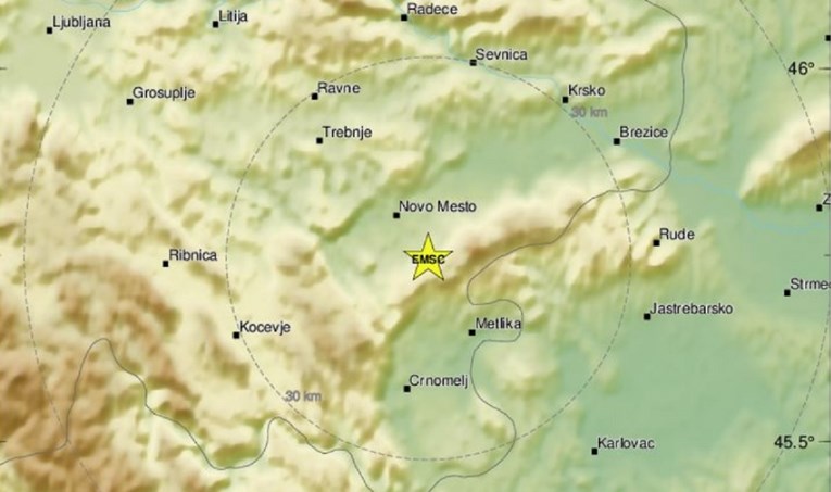 U Sloveniji blizu granice s Hrvatskom potres od 3.5 po Richteru