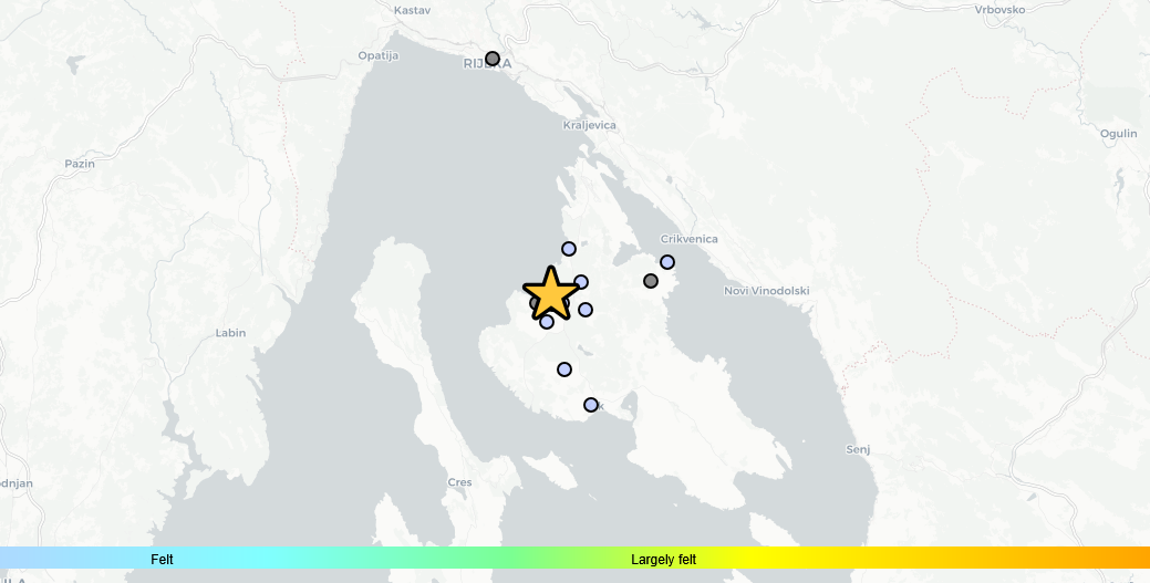 Jučer slab potres u Paklenici, noćas na Kvarneru