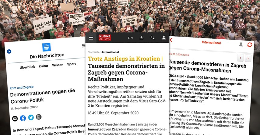 Strani mediji: Prosvjed u Zagrebu okupio desničare i teoretičare zavjera