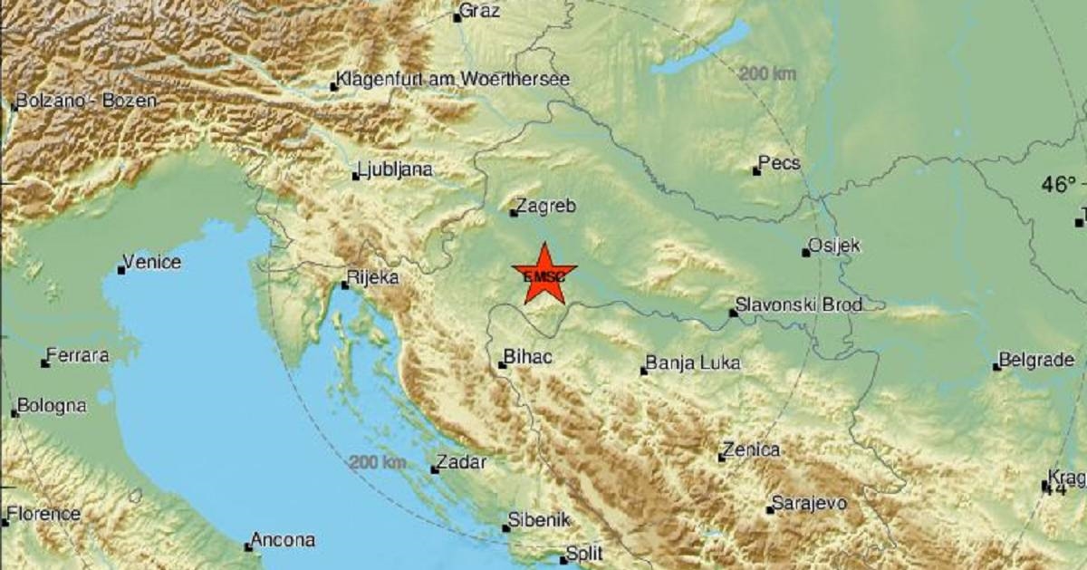 Potres kod Petrinje magnitude 2.5 po Richteru