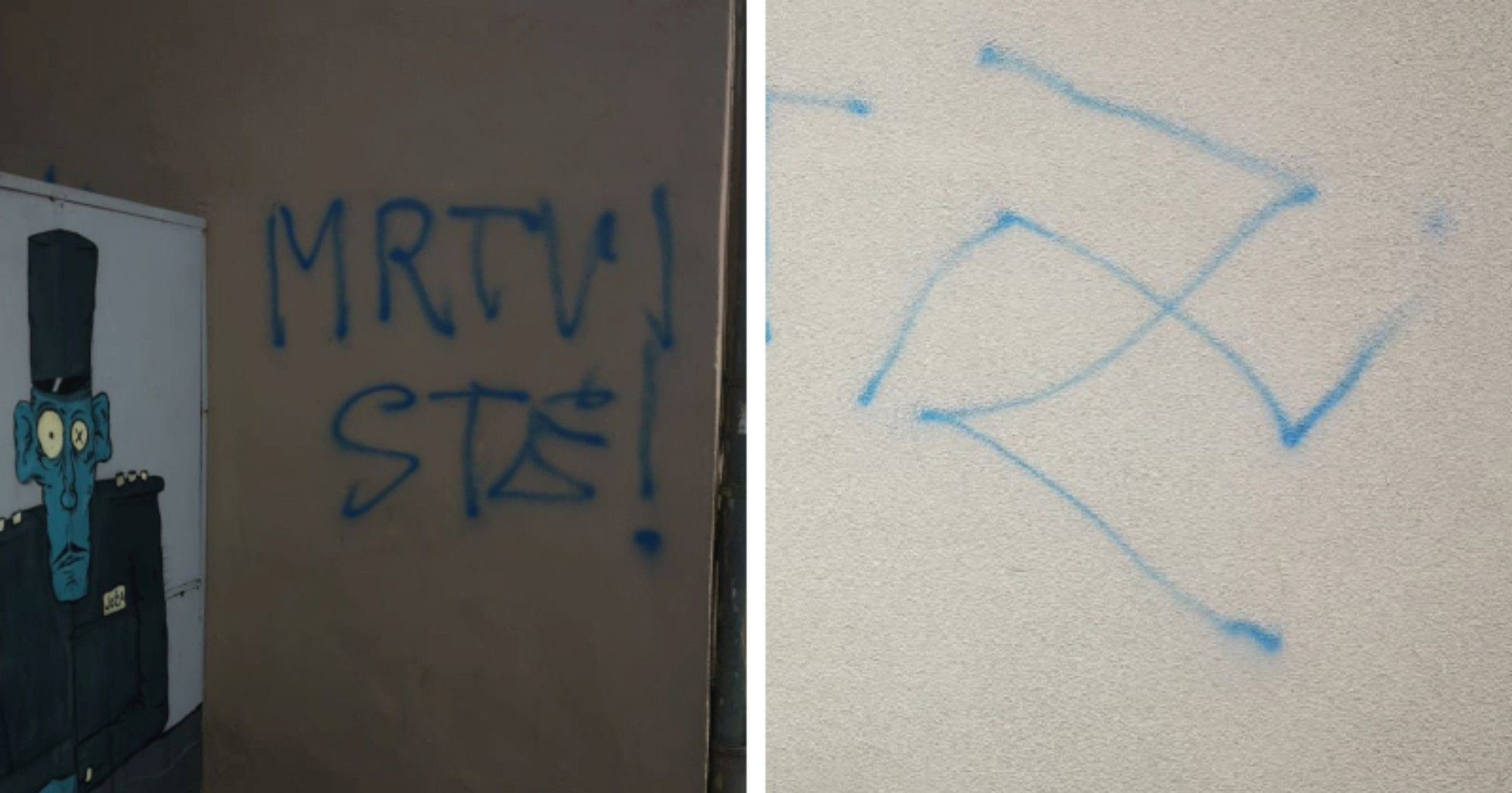 Vandali išarali prostor CeZama u Čakovcu. "Mrtvi ste", "ZDS", kukasti križevi