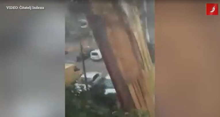 VIDEO Pada krov sa zgrade na aute u Zagrebu