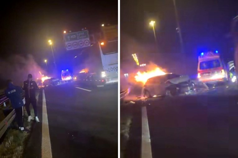 Vozač kojeg su nogometaši spašavali iz gorućeg auta na A1 prebačen u Zagreb