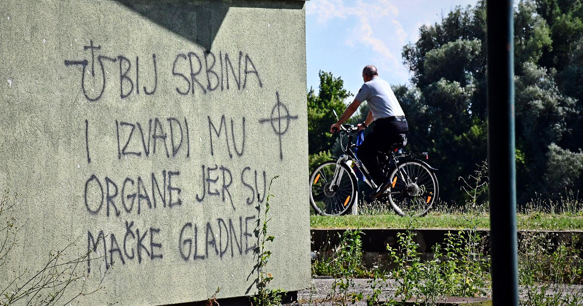 FOTO U Slavonskom Brodu osvanuo grafit mržnje protiv Srba