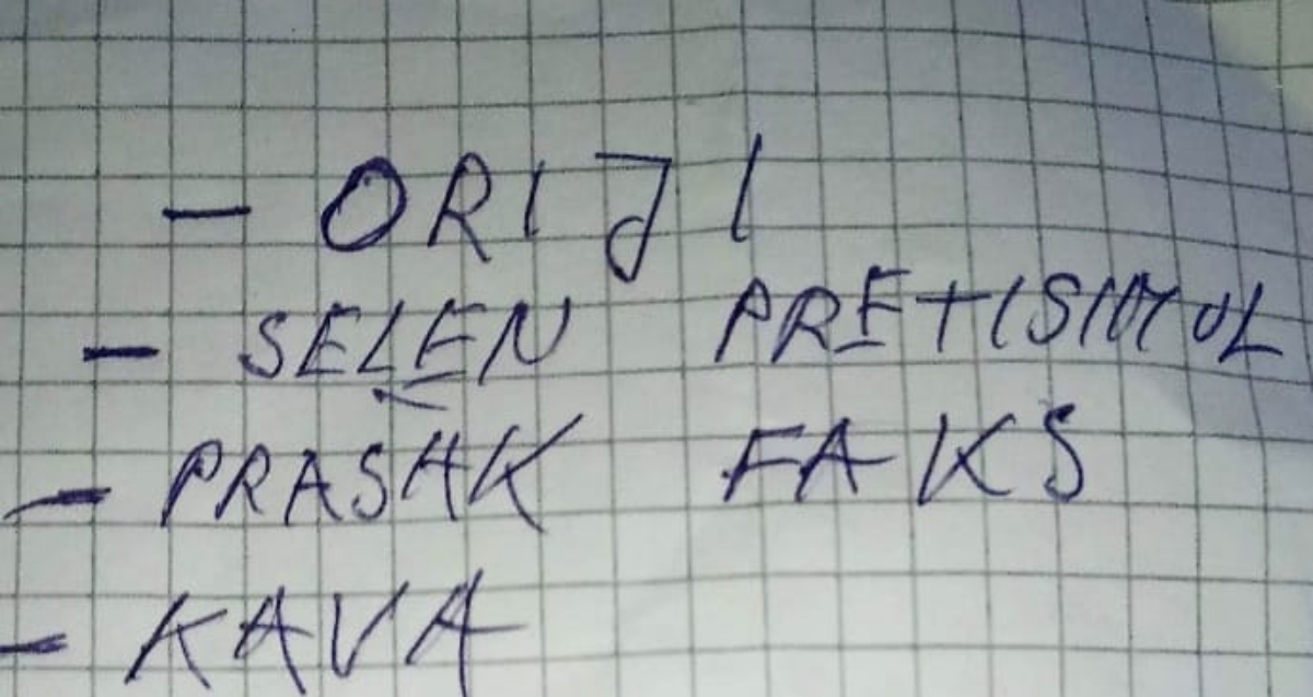 Možete li dešifrirati što piše na ovom popisu za kupnju iz Kaštela?