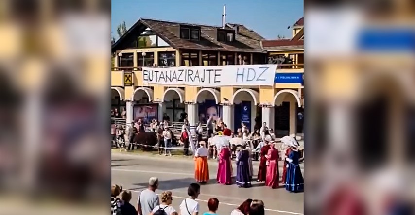Zbog transparenta "Eutanazirajte HDZ" dobio policijsku prijavu