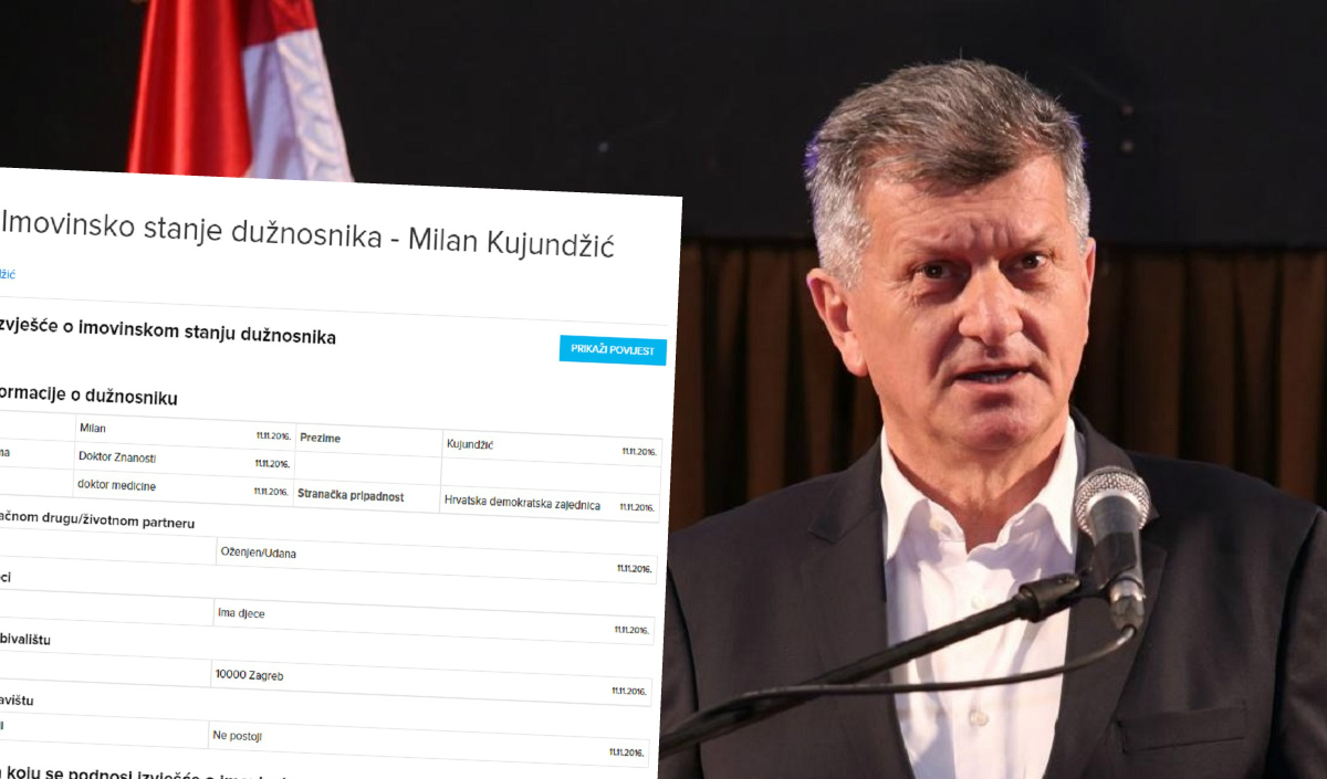 Objavljena Kujundžićeva nova imovinska kartica, otkrio tko mu je posudio novac