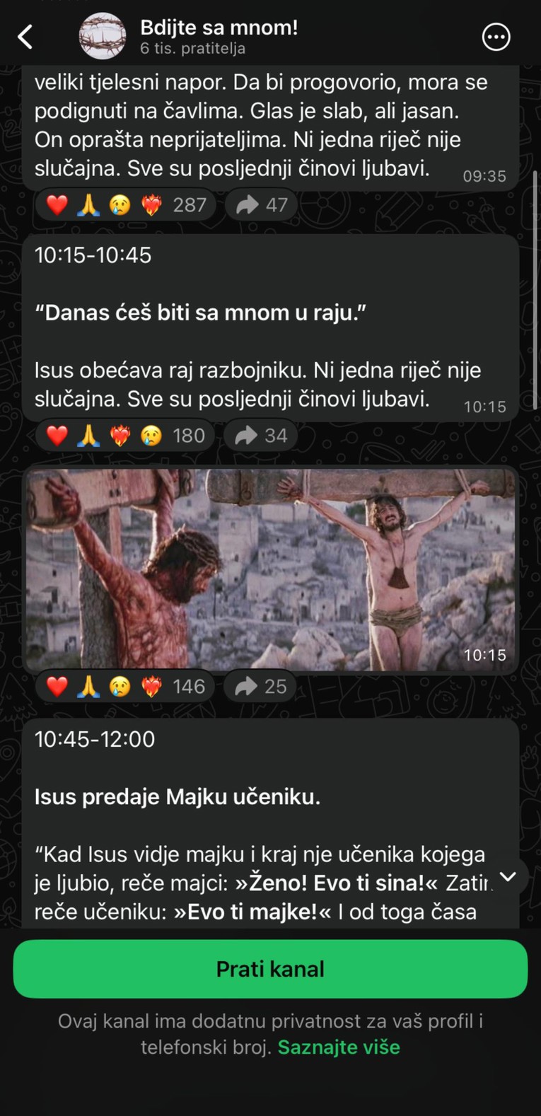 Hrvatski studenti pokrenuli WhatsApp kanal za praćenje Isusove muke