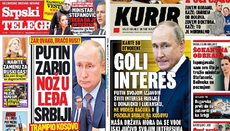 Vučićevi tabloidi žestoko napali Putina: "Zabio je nož u leđa Srbiji"