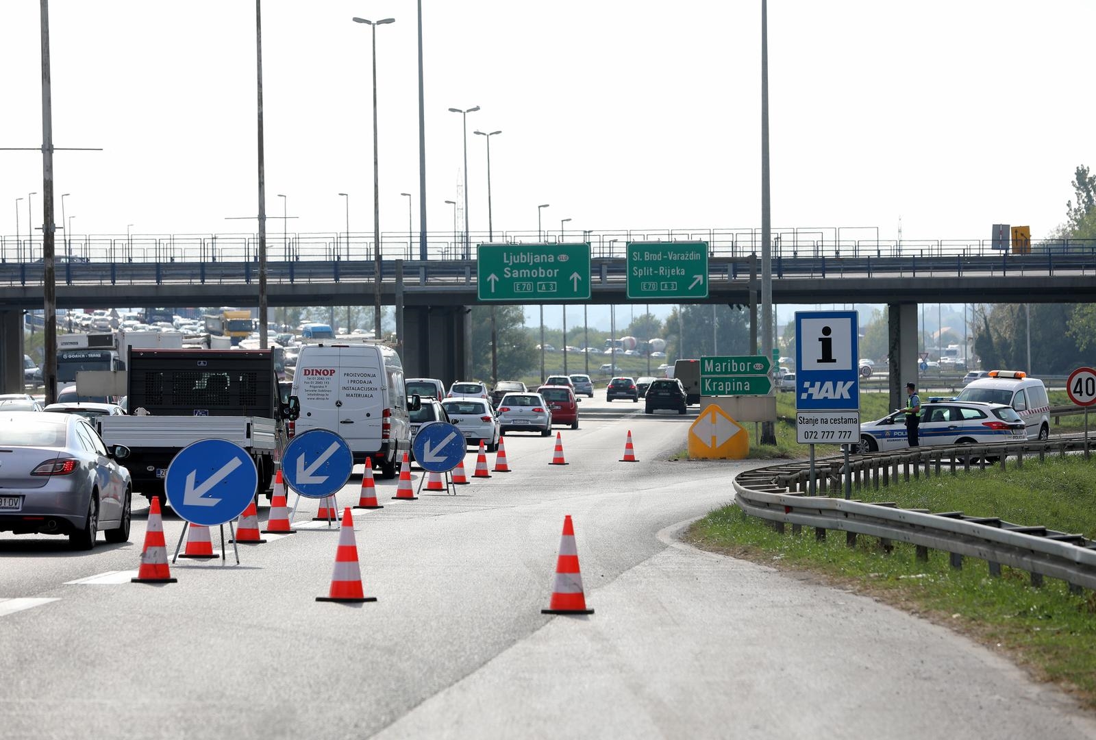 Na autocesti A2 kod čvorova Jankomir i Zaprešić i jutros kolona