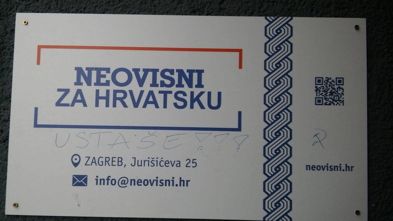 Netko na ploči Neovisnih za Hrvatsku napisao "ustaše"