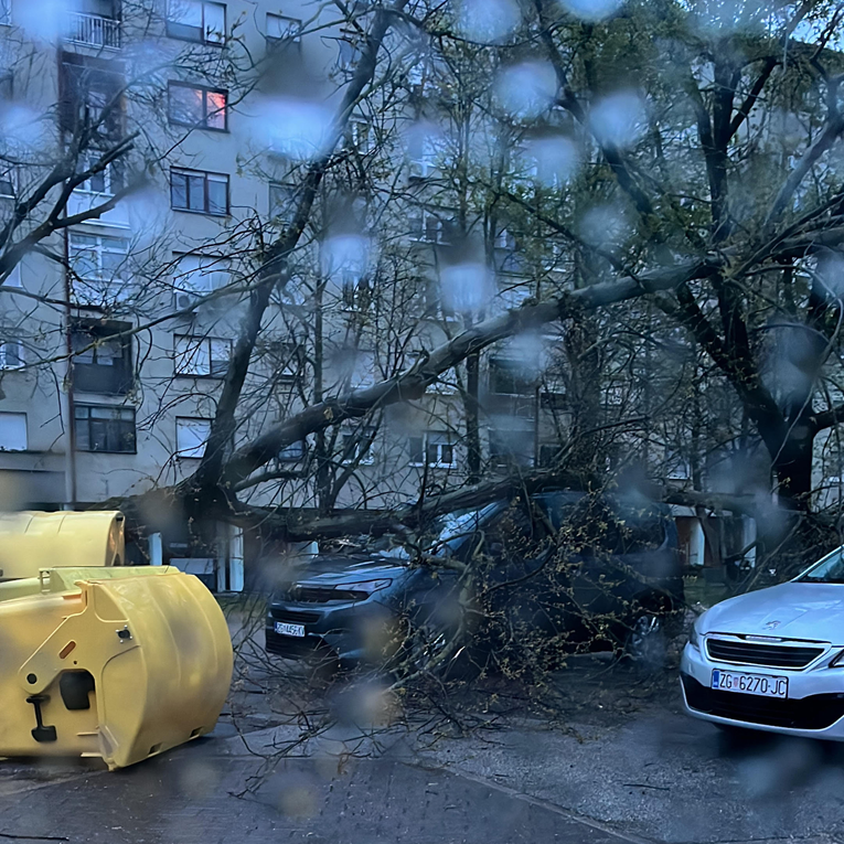 Veliki problemi u Zagrebu zbog srušenih stabala, neki tramvaji i busevi ne voze