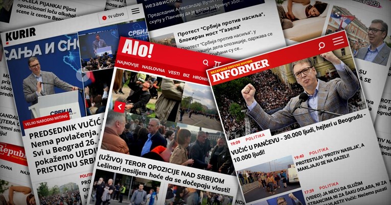 Ovo su naslovnice Vučićevih medija dok tisuće marširaju Beogradom