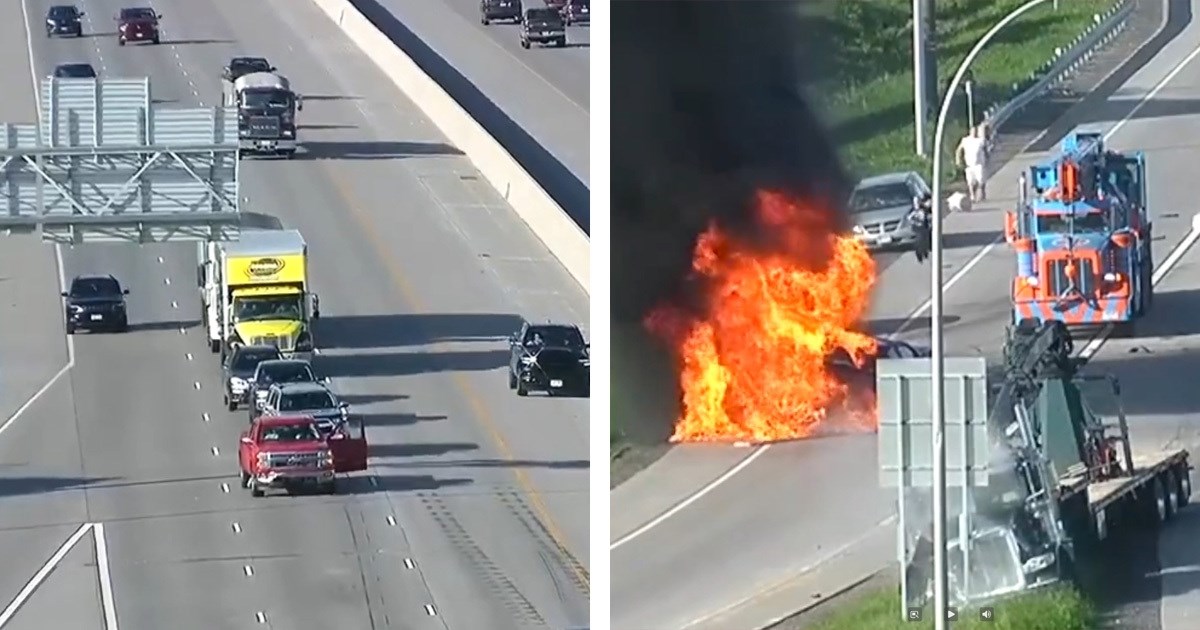 VIDEO Kamion pomeo ostavljeno vozilo nasred autoceste