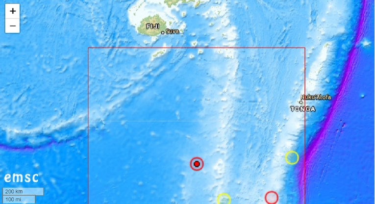 Potres magnitude 6.8 po Richteru u oceanu između Fidžija i Tonge