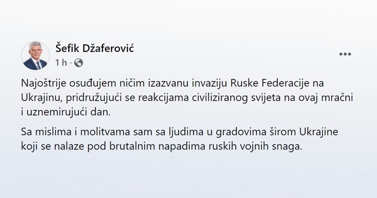 Komšić i Džaferović u ime BiH oštro osudili Rusiju zbog agresije na Ukrajinu