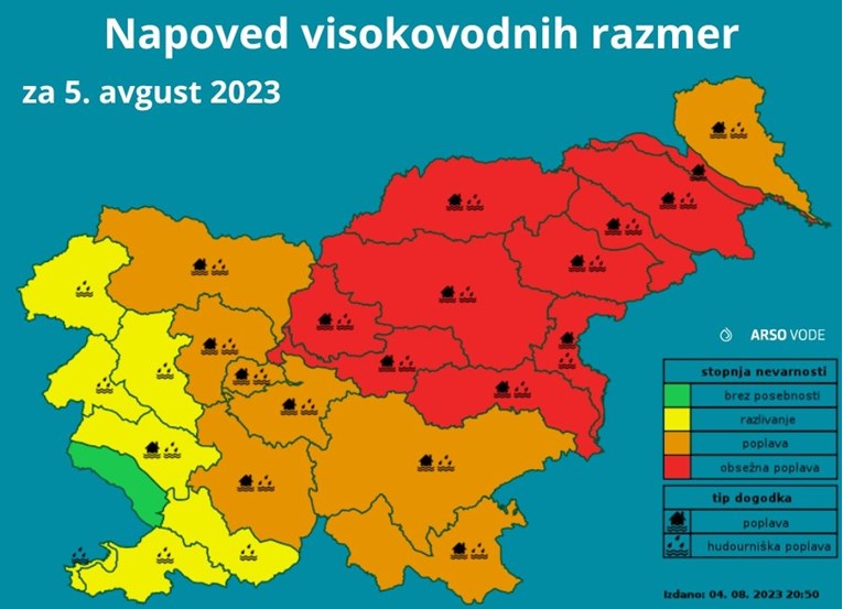 ARSO: Sava će ujutro imati protok od 3600 do 3900 m3/s, veći nego 2010.