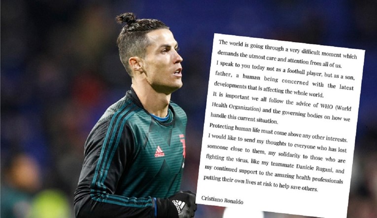 Cristiano Ronaldo se oglasio iz samoizolacije: Pišem vam ovo kao sin, otac i ljudsko biće