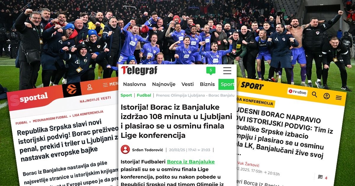 Svi srpski mediji pišu o pothvatu Borca. Nitko ni ne spominje da je prvak BiH