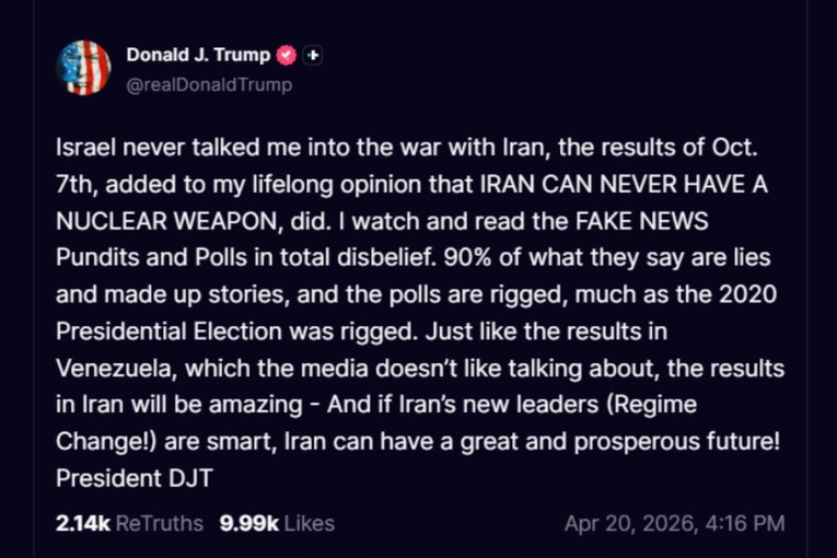 Trump: Izrael me nije nagovorio na rat s Iranom