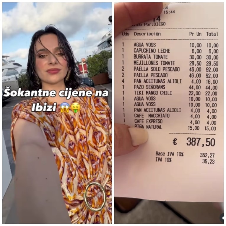 Nina Skočak objavila video s Ibize, iznenadila Hrvate cijenama: Ručak po osobi 100 €
