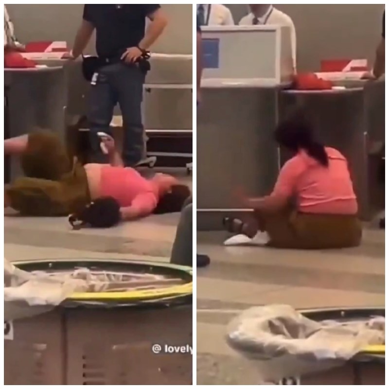 VIDEO Putnica vrištala i valjala se po podu aerodroma jer joj je torba bila preteška