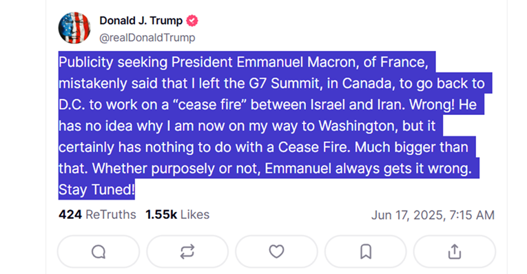 Trump: Nisam napustio summit zbog prekida vatre. Mnogo je veće od toga