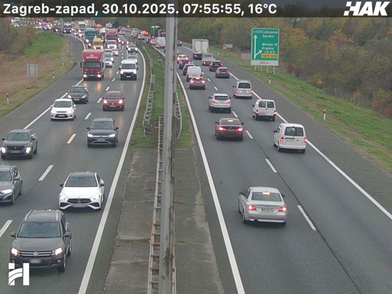 Zastoji na A3 između čvorova Zagreb zapad i Lučko, vozi se usporeno
