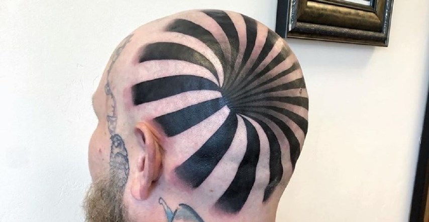Tetovirao optičku iluziju prijatelju na glavu, fotka oduševila ljubitelje tetovaža