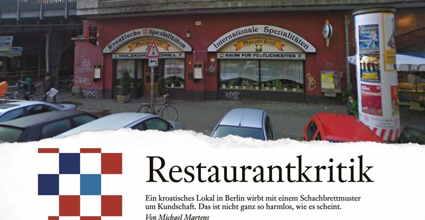 Hrvatski restoran u Berlinu reklamira se šahovnicom koja ima prvo bijelo polje