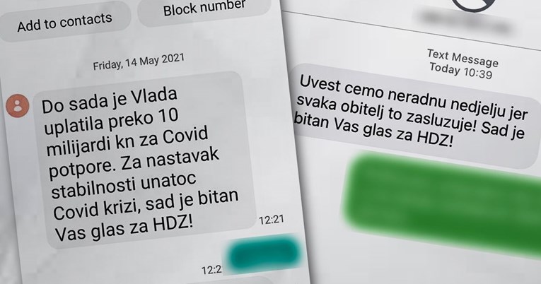 Ovo su SMS poruke kojima pozivaju ljude da glasaju za HDZ, prijavite ih!