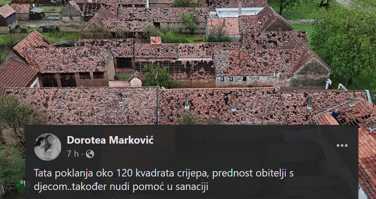 Slavonci pokazali veliko srce nakon nevremena: "Tata nudi crijep i pomoć u sanaciji"