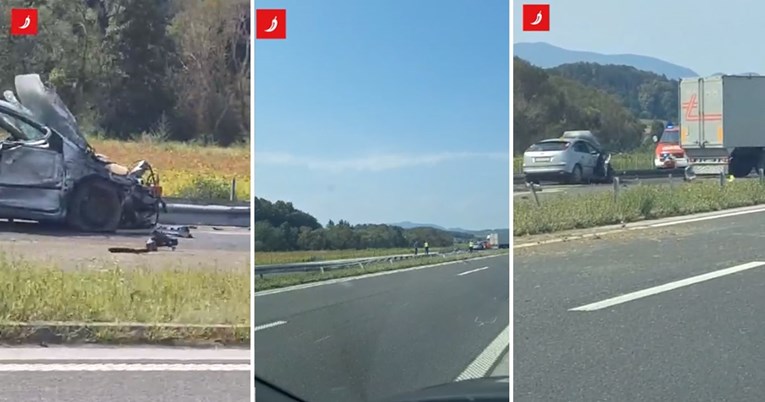 Kamionu pukla guma na autocesti, udario u auto pa na njih naletio još jedan auto