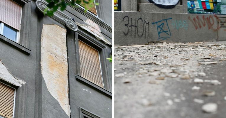 FOTO U Zagrebu pao dio fasade sa zgrade kod HNB-a