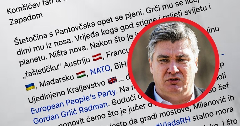 HDZ o Milanoviću: Štetočini s Pantovčaka se grči lice, dimi mu iz nosa...